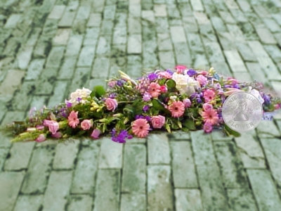 Large Pink and lilac casket spray